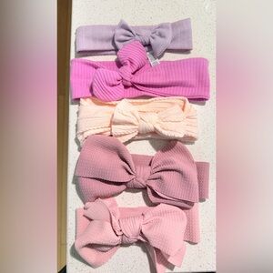 Pink and Peach Kids Headband Set